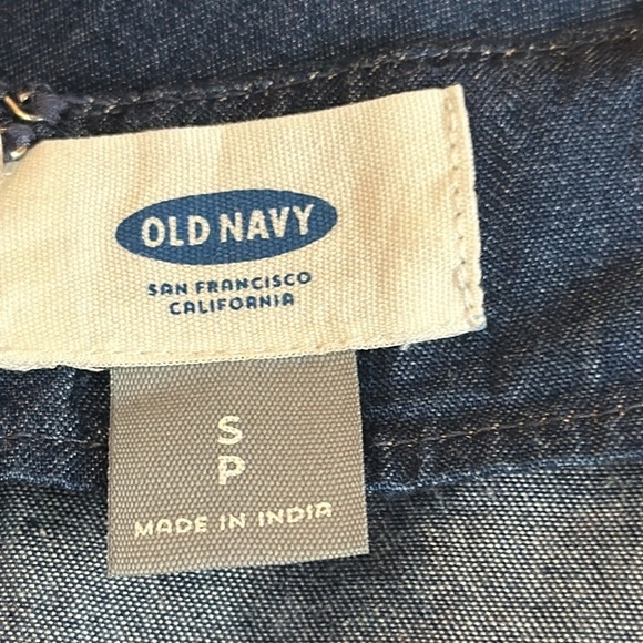 Old Navy Lightweight Cotton Denim Shift Dress Embroidered w/Scalloped Hem EUC S - Picture 7 of 8